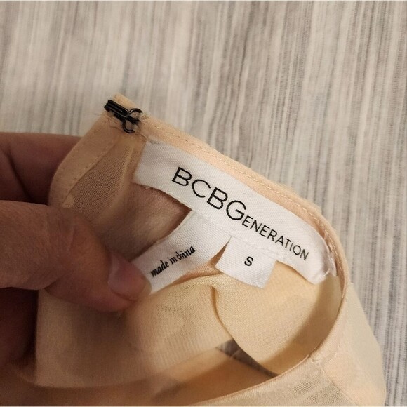 BCBGeneration Peach Summer Floral Mod Sleeveless Dress Small Like New - Picture 8 of 8